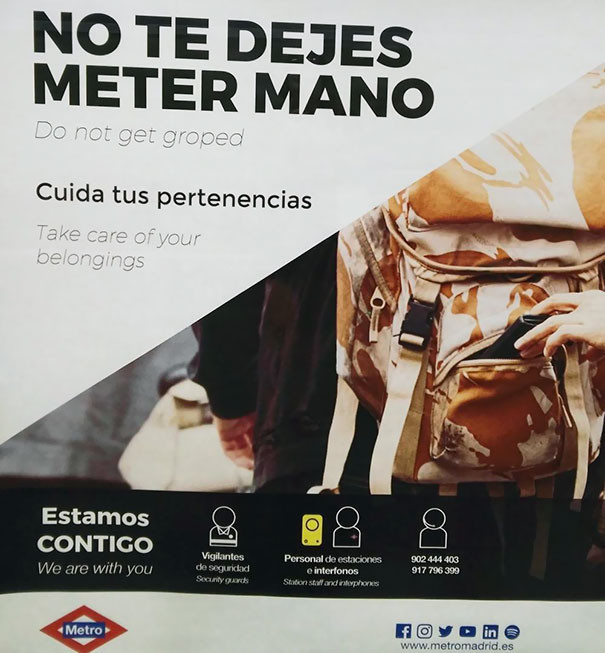 No te dejes meter mano / Do not get groped