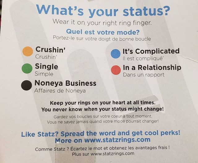 What's your status? / Quel est votre mode?