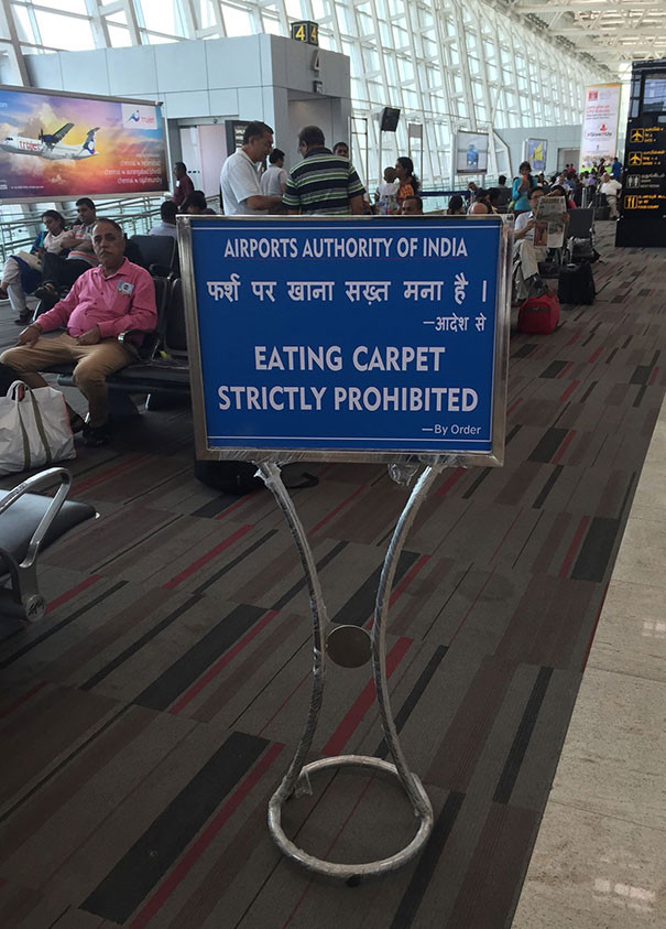 Eating carpet strictly prohibited